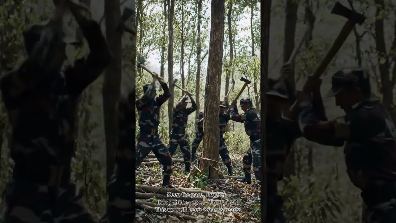 Indian Army Soldier Cutting Wood in the Forest with a Big Axe 🌲🪓 | Survival & Duty in the Wild! 🇮🇳💪