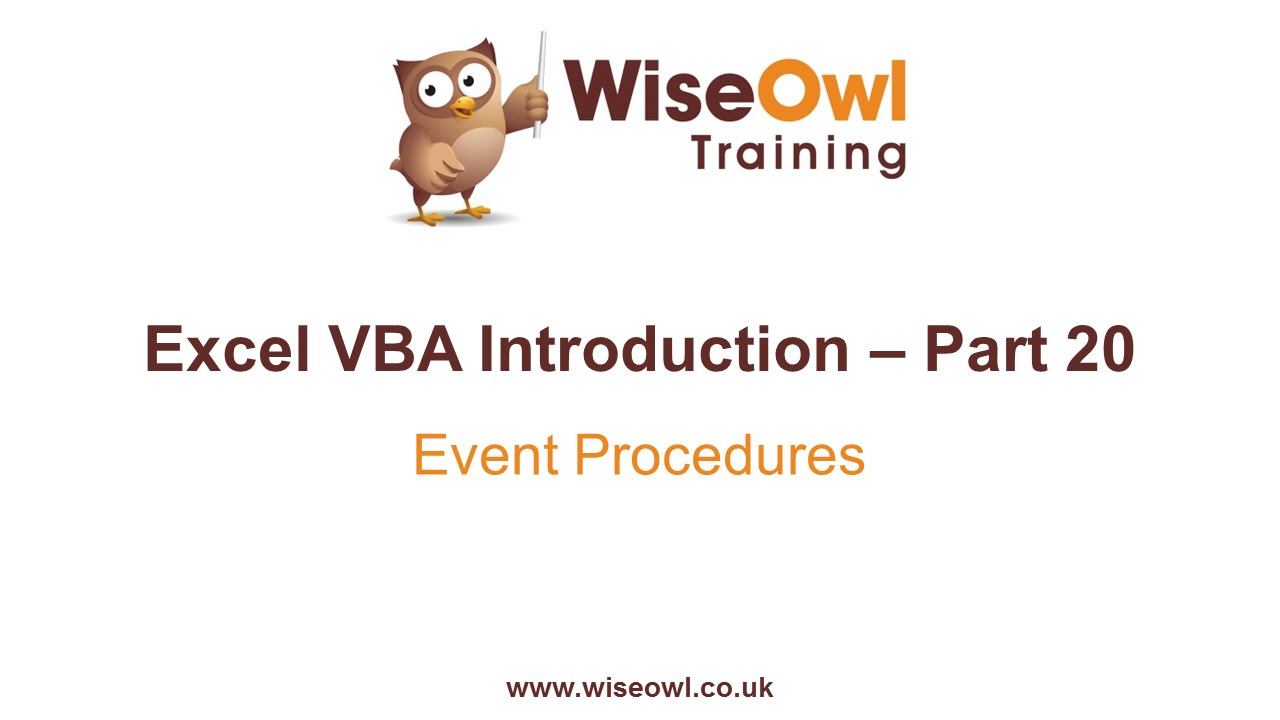 Excel VBA Introduction Part 20.1 - Event Procedures