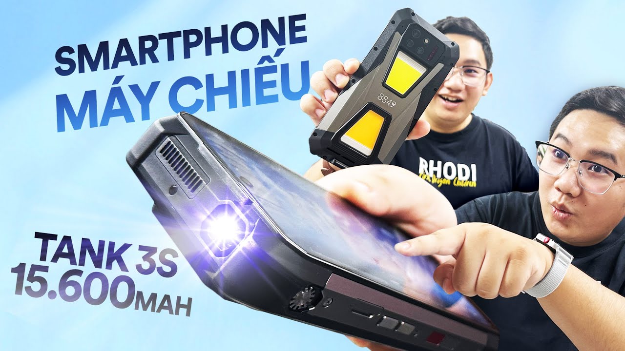 Trên tay Smartphone MÁY CHIẾU Unihertz 8849 Tank 3S: Pin 15.600mAh