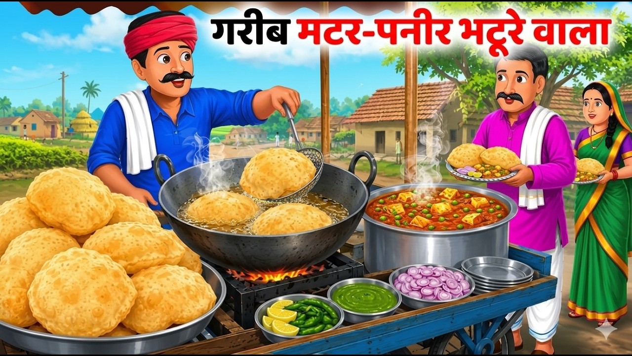 गरीब मटर-पनीर भटूरे वाला | Gareeb matar-paneer bhatoore wala | Hindi Kahani | Cartoon Stories