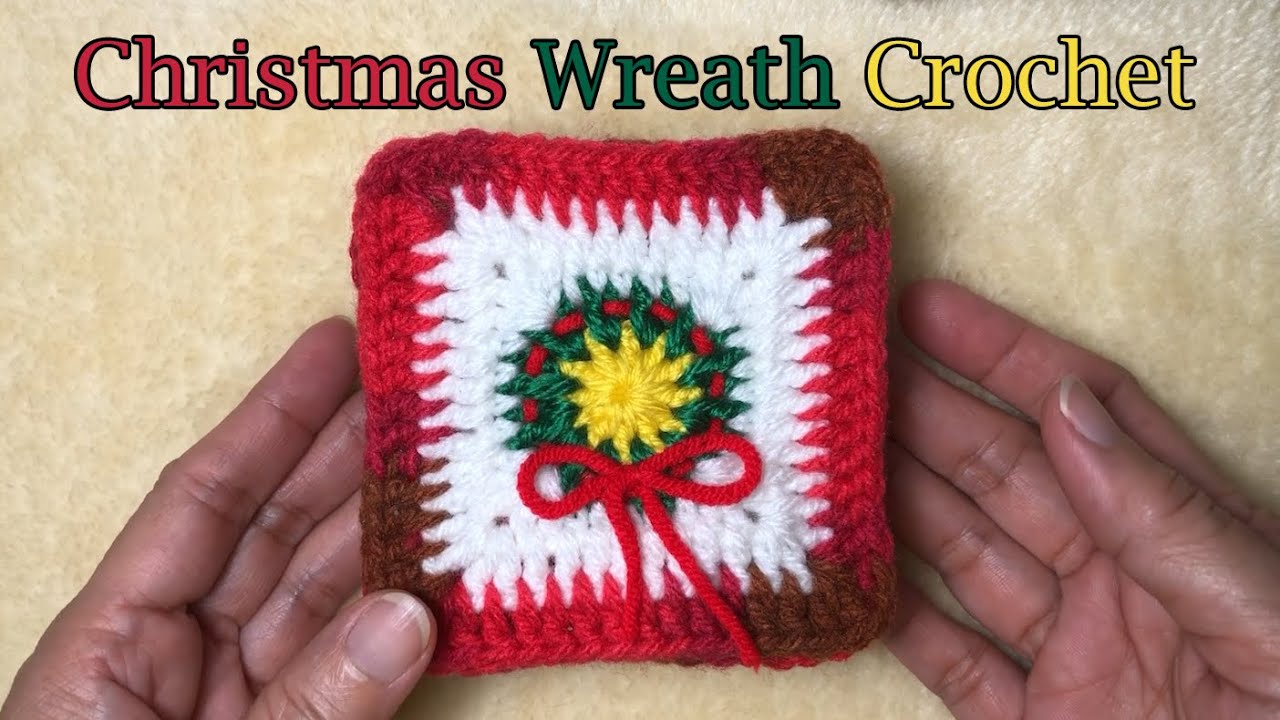 Christmas Wreath Solid Granny Square