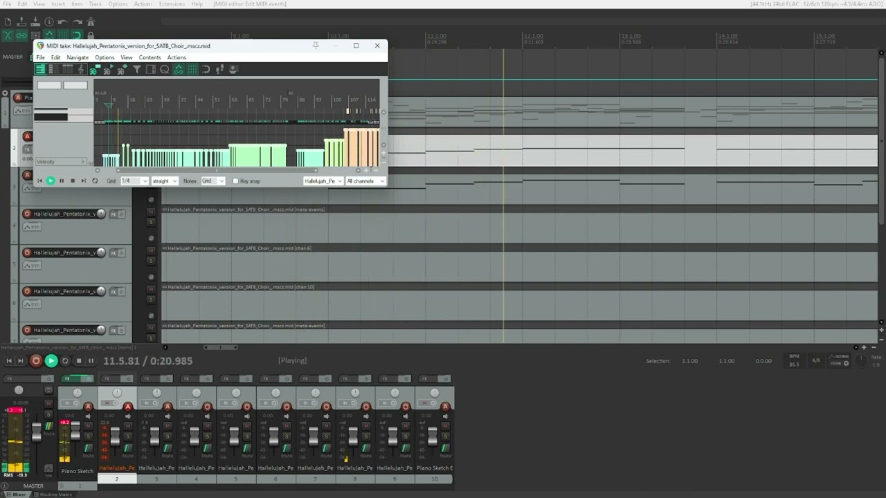 Как импортировать и исправить MIDI в REAPER