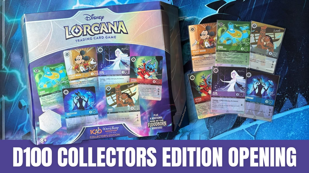 Disney Lorcana D100 Collector's Edition Box Opening Unboxing TCG - Rise of the Floodborn
