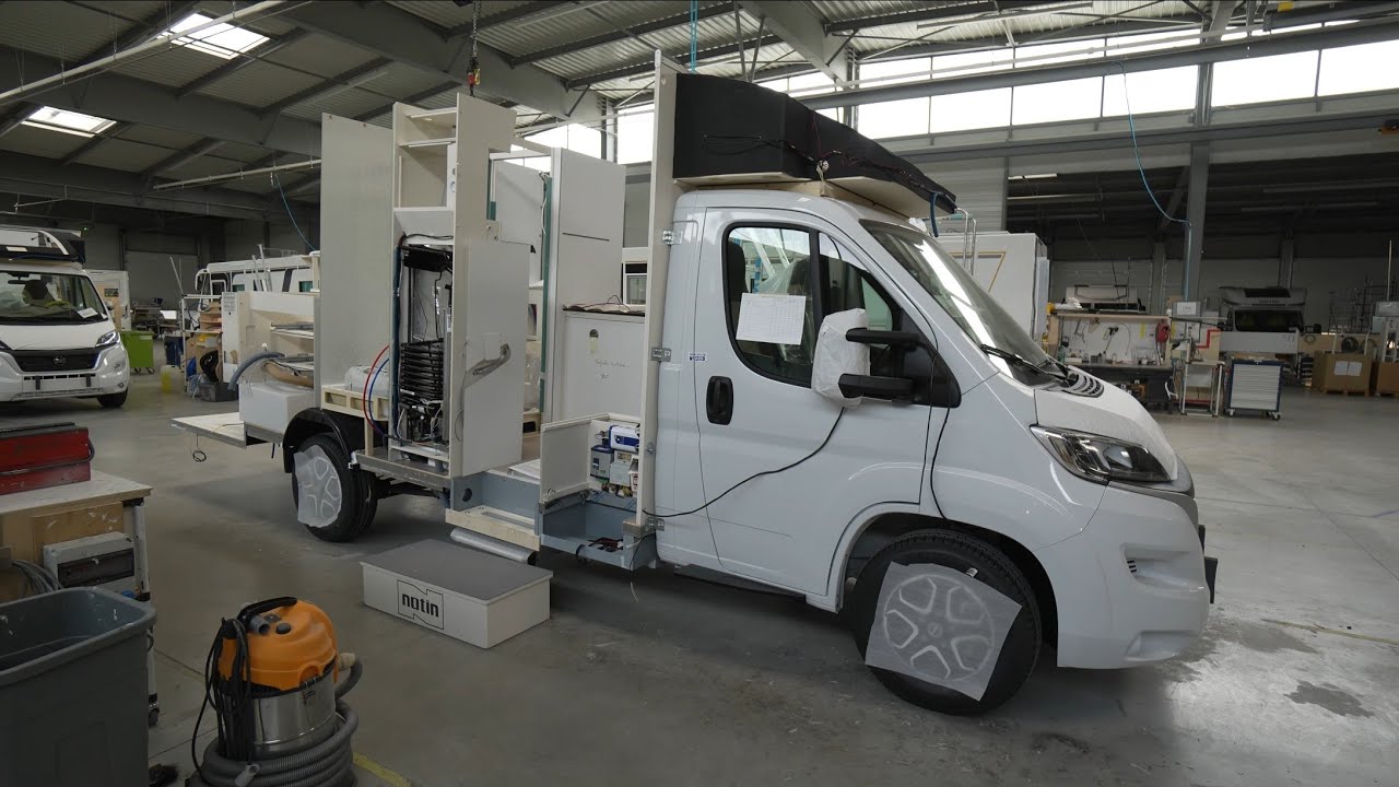 GERMAN TELEVISION WOHNMOBIL FERTIGUNG IN HANDARBEIT: NOTIN XXL WERKSFÜHRUNG