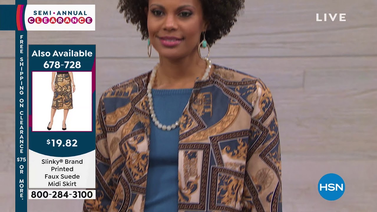 Slinky Brand Printed Faux Suede Jacket