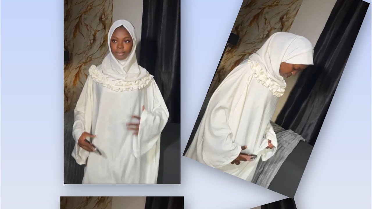 How to make prayer gown with attached hijab & pleat design 