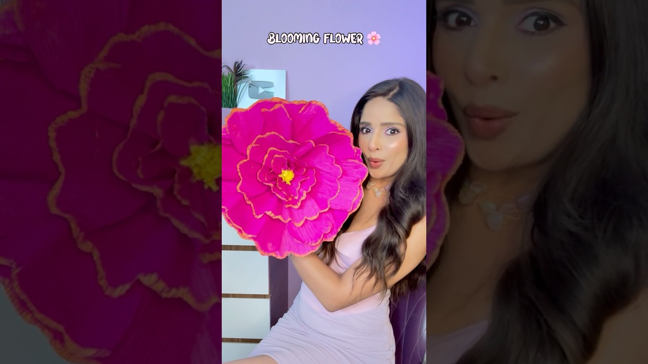 OMG! Made Giant Blooming Flower Out Of Crepe Paper 🌸🤯 #trending #viral #shorts @ChillWithGeet