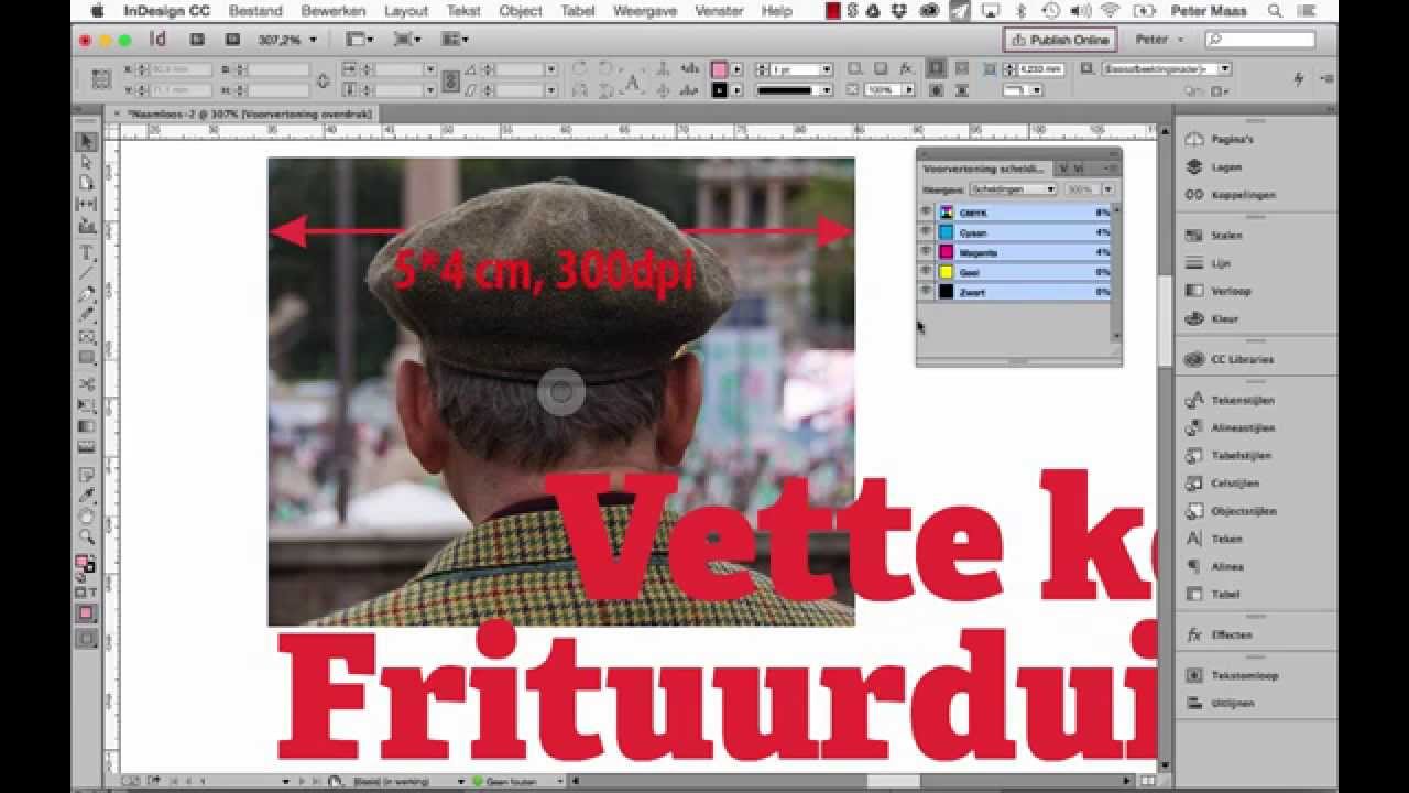 indesign overdruk zwart