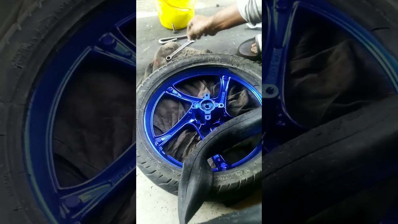 Repaint Velg Blue Candy Mio Sporty 
