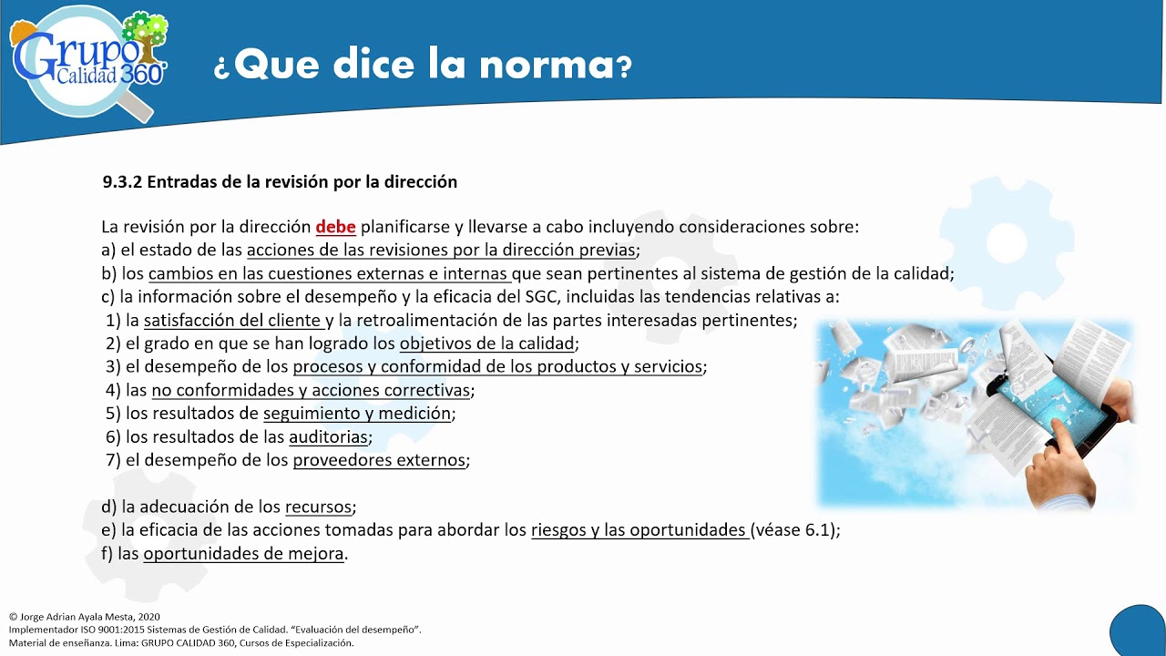 9.3 Revisión por la Dirección - ISO 9001:2015