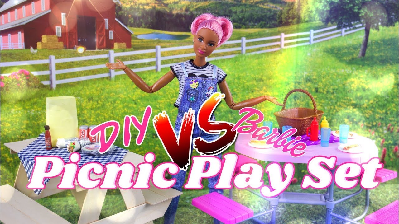 VERSUS: DIY Picnic Play Set VS Barbie Picnic Play Set