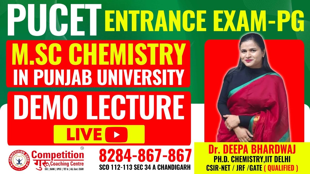 Chemistry Demo Class for Punjab University |PUCET PG Chemistry (MSc) Chemistry Demo Class| PUCET