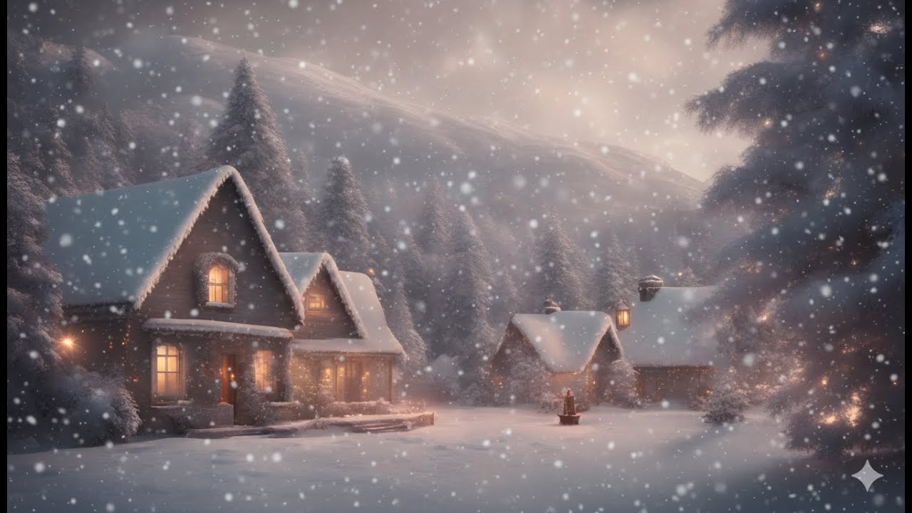 Dreaming of a White Christmas: Peaceful Winter Village Ambience