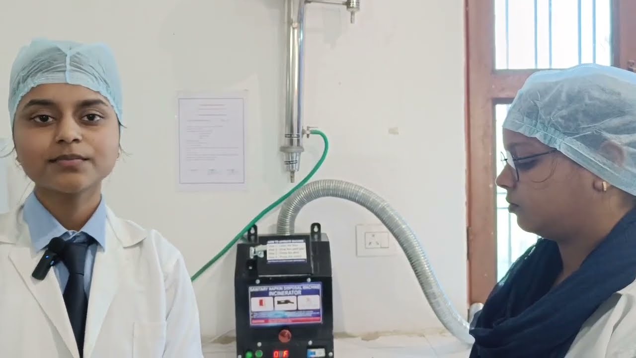 Demonstration of  sanitary napkin disposal machine incinerator