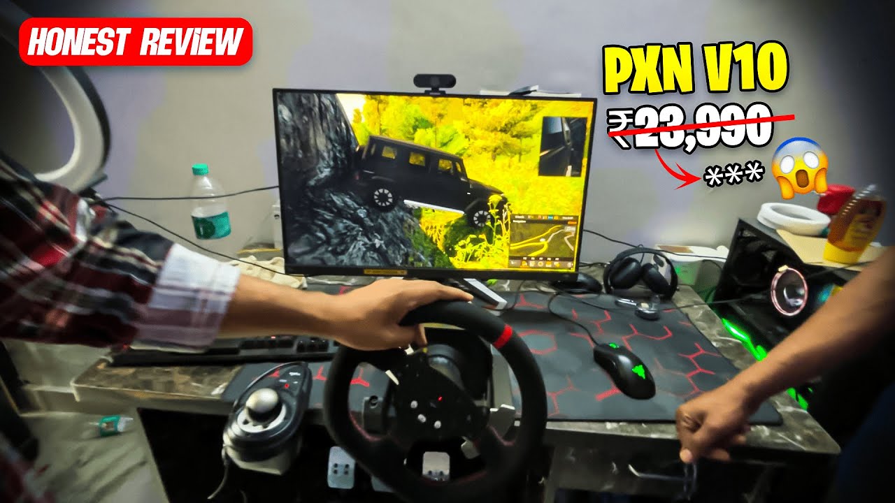 Unboxing of BEST BUDGET Racing Wheel YOU SHOULD Buy! PXN V10 Racing Setup | Honest REVIEW !!