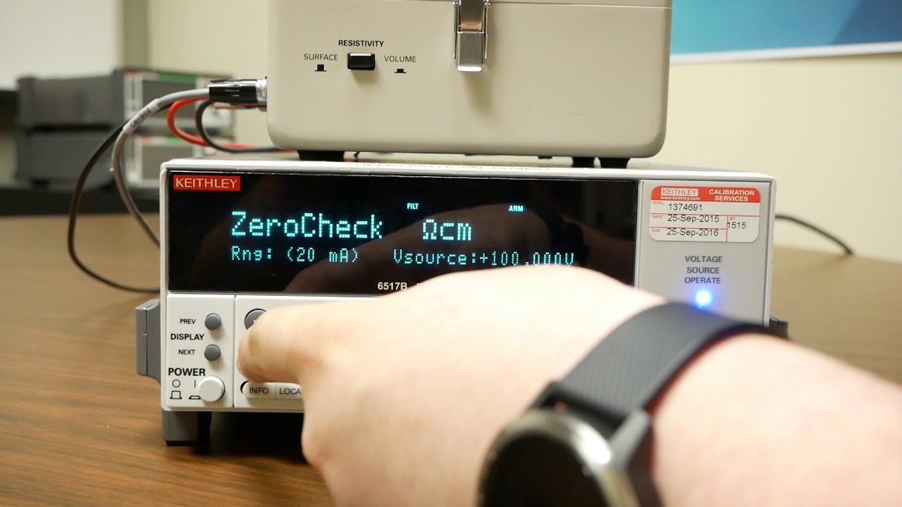 Measuring Resistivity with the Keithley 6517B and 8009 Electrometer and Test Fixture Combo