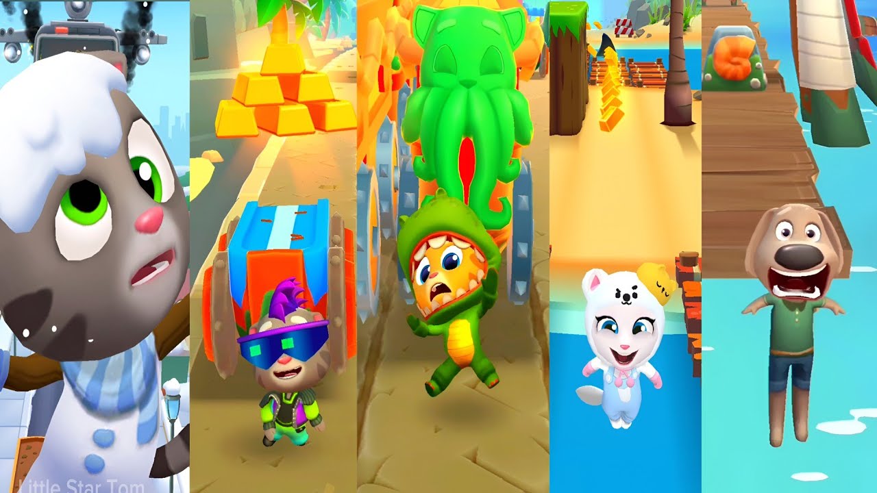 100 Funny Fails Talking Tom Gold Run VS Tom Hero Dash VS Tom Gold Run