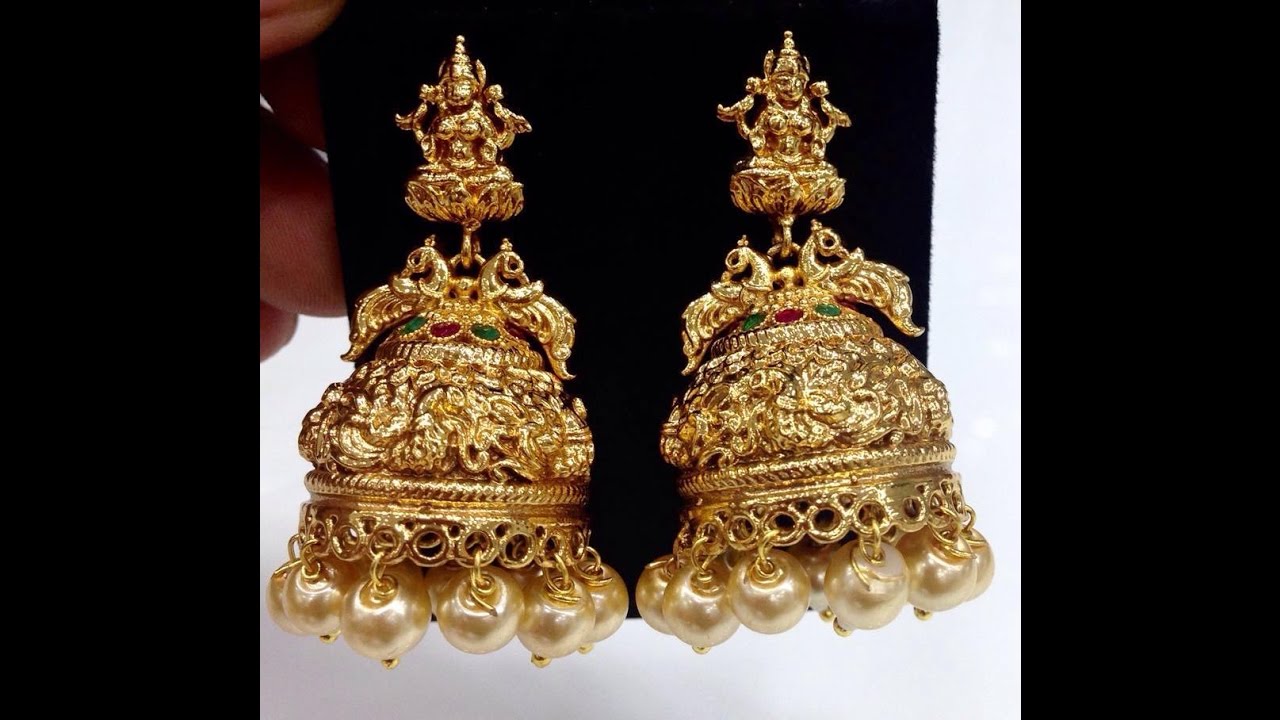one gram gold jhumka earrings with price