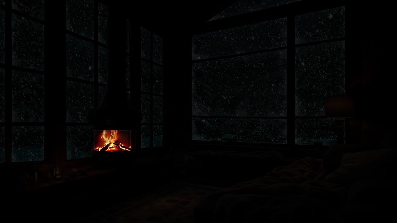 ASMR Cozy Fireplace & Soft Snow Sounds | Winter Ambience for Studying, Reading & Relaxing
