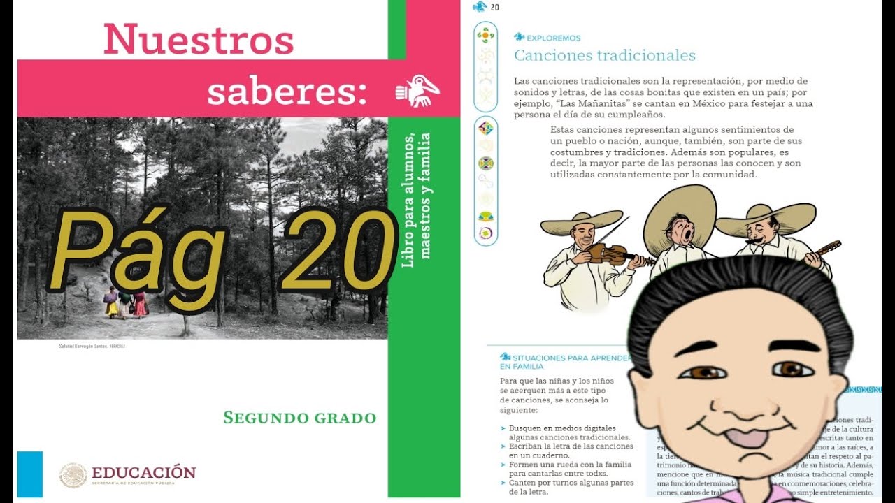 CANCIONES TRADICIONALES.NUESTROS SABERES.SEGUNDO GRADO.PAG 20