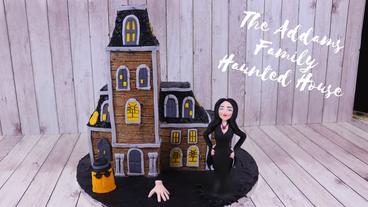 The Addams Family Haunted House Cake + The Hand and Cousin Itt - Halloween Cake 2019