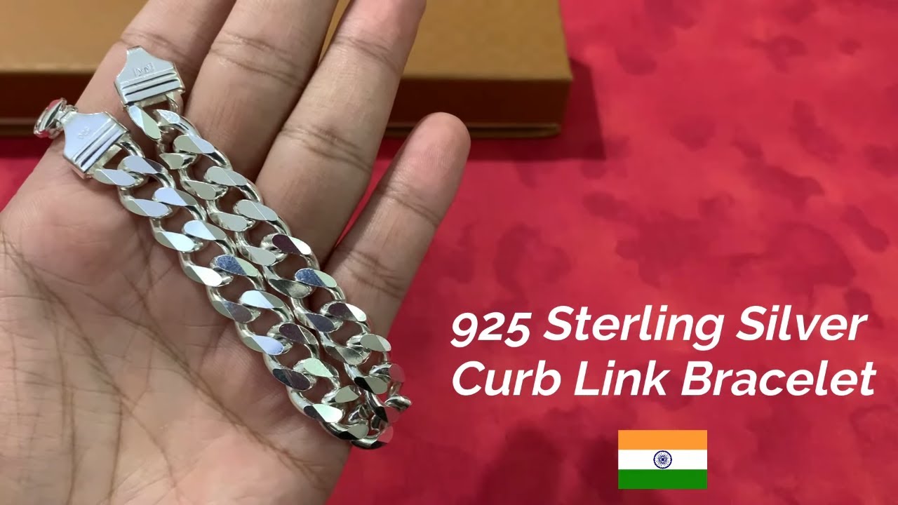 ACPL 925 Silver Curb Link Bracelet Price In India - Latest Silver Bracelet Design & Weight