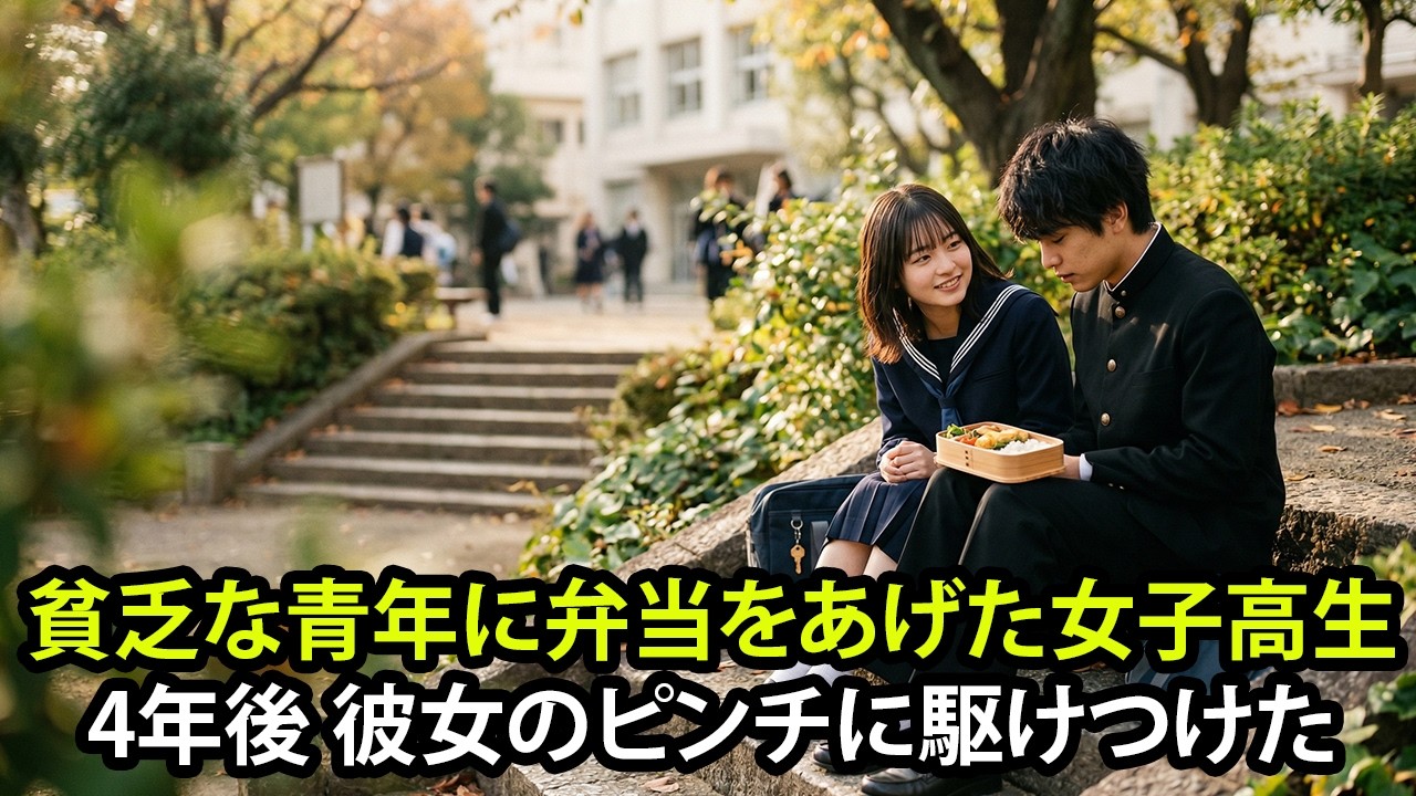 貧乏な青年に弁当をあげた女子高生。4年後、彼女のピンチに駆けつけたのは...