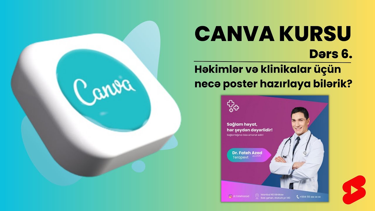 CANVA ilə Həkimlər və Klinikalar Üçün Poster Hazırlamaq | Dərs 6. | #canva #qrafikdizayn #posterler