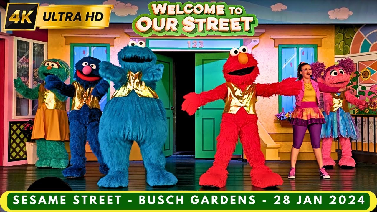 Улица Сезам Добро пожаловать на нашу улицу (Полное шоу в 4K) Busch Gardens – 28 ЯНВАРЯ 2024 г.