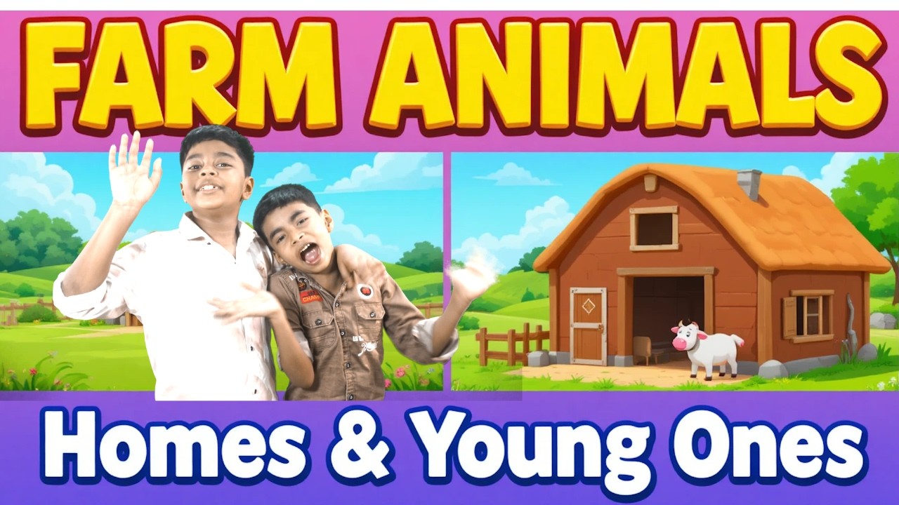 Farm Animals – Homes & Young Ones | Kids Learning Video | #FarmAnimals