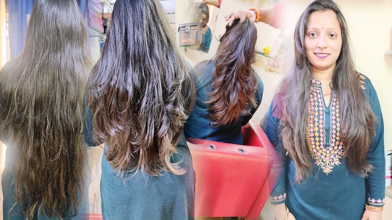 beautiful wife knee length long hair housewife multi layers cut|feather cut|butterfly cut|3step cut