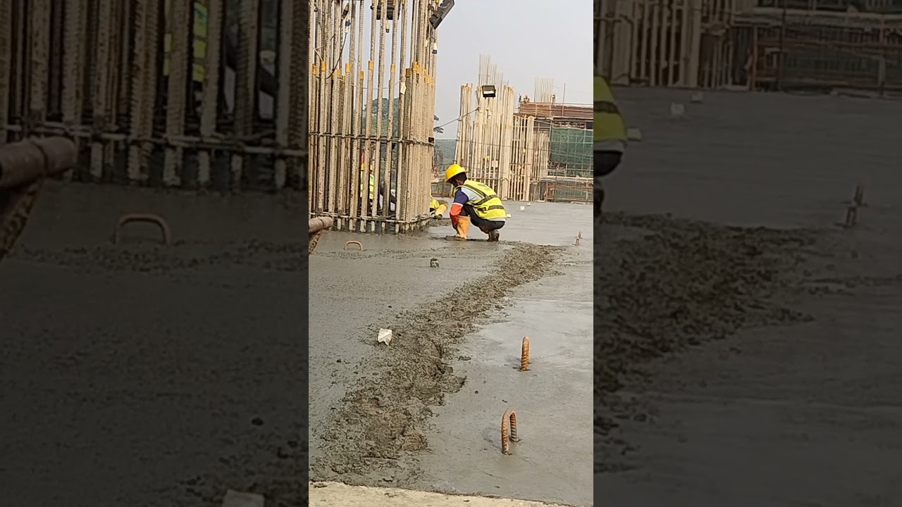 Slab concrete surface finishing work #slabwork #construction #foryou