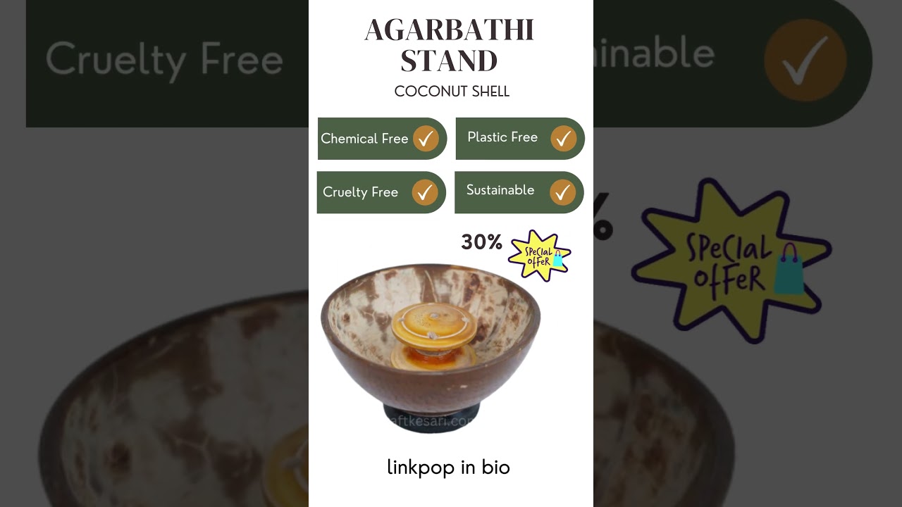 Agarbathi Stand (Coconut shell incense stick stand)