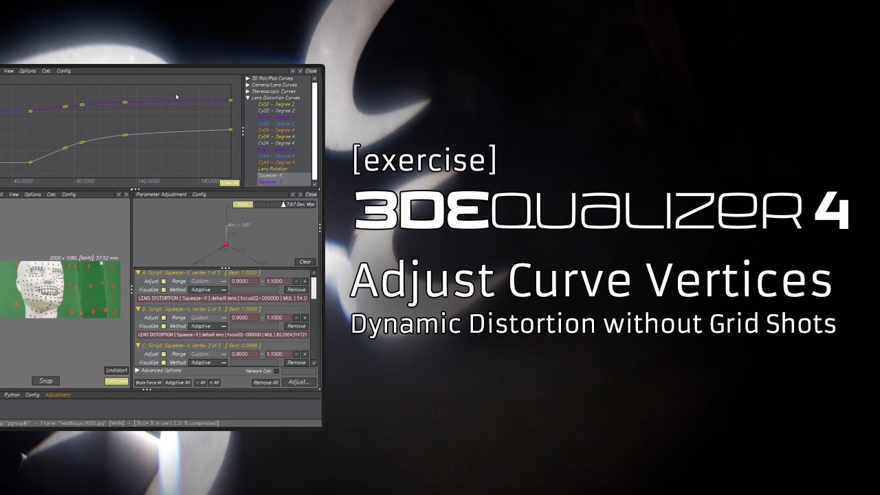 3DEqualizer4 R4 [exercise] - Adjust Curve Vertices / Dynamic Distortion without Grid Shots
