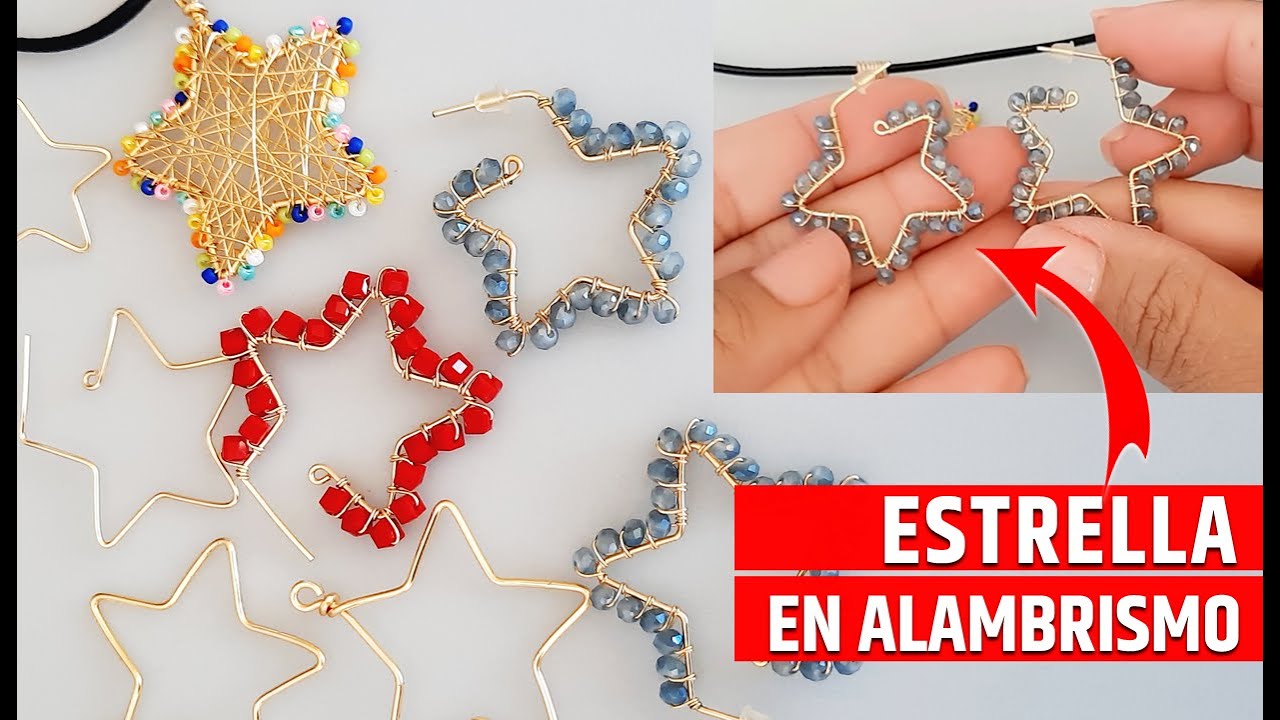 COMO HACER ESTRELLA CON ALAMBRE / ESTRUCTURA Y DECORADO (BISUTERIA CON ALAMBRE) #ABALORIOS TUTORIAL