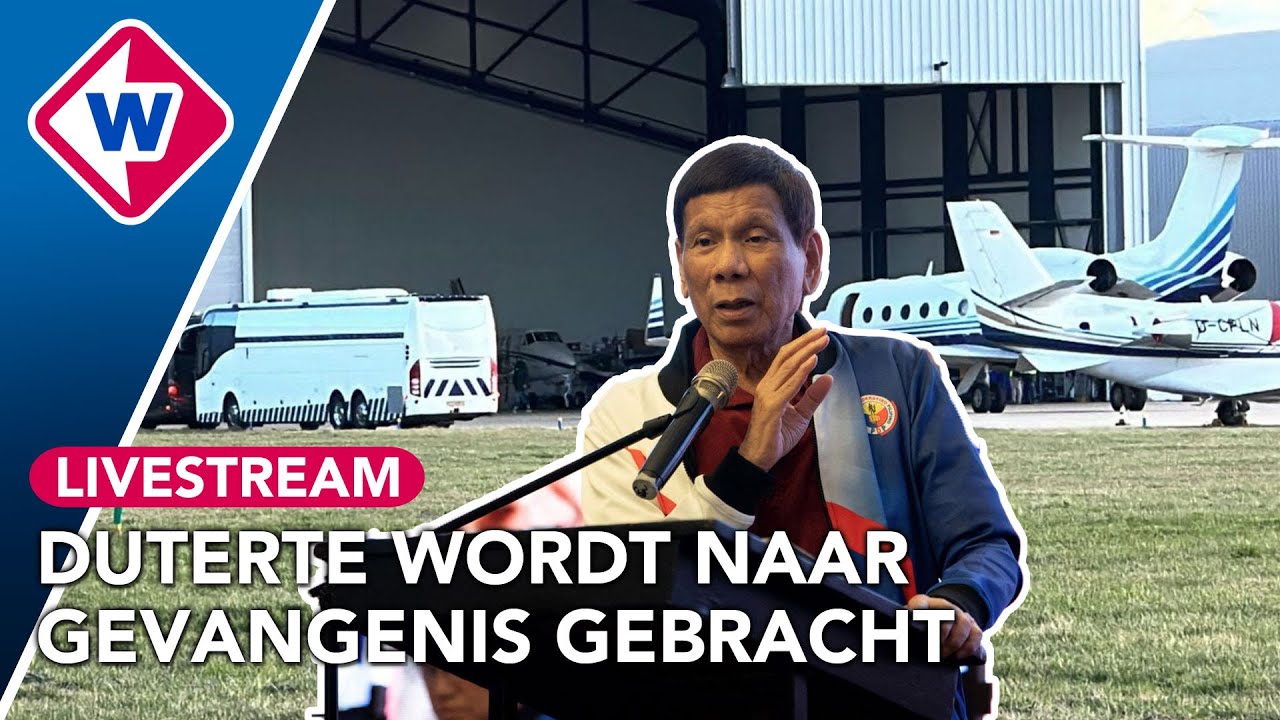 Filipijnse oud-president Rodrigo Duterte komt aan in Den Haag | LIVE