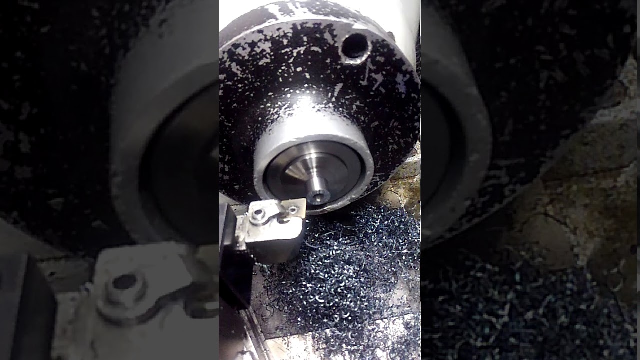 Hot turning super hard steel with ceramic insert. Satisfying slow motion!