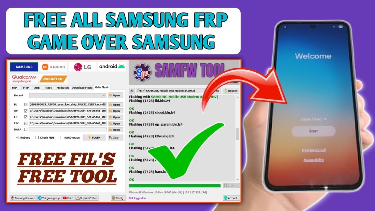 ALL SAMSUNG FRP UNLOCK BY BEST FLASH TOOL FREE | BEST FREE TOOL 2025 | FRP BYPASS SAMSUNG ALL MODEL