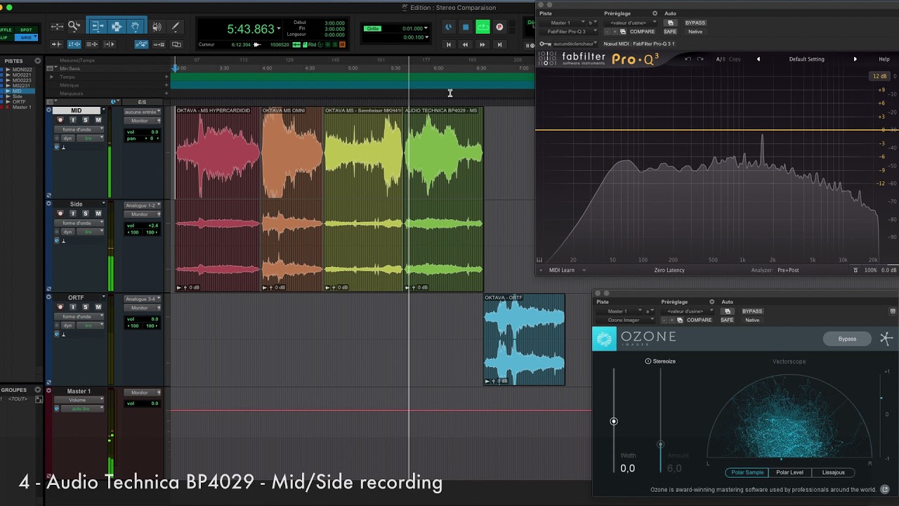 Stereo Field Recording comparison - Oktava Mk012 MS + MKH 416 vs Audio Technica BP4029 vs ORTF