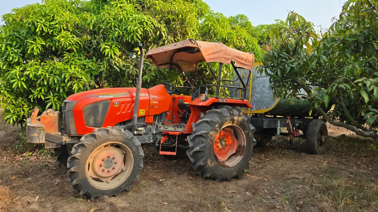 KUBOTA MU5502 4WD Working with Tank || @sahiitractors.369 