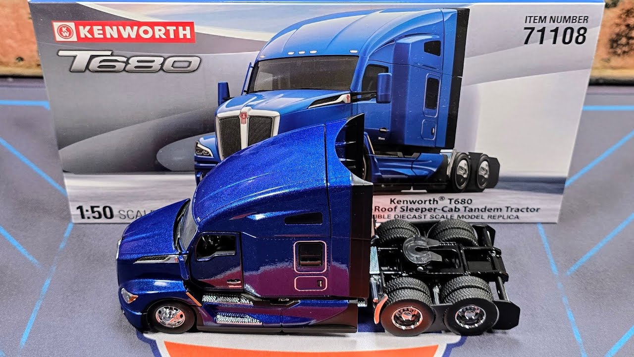 REVIEW: Diecast Masters 1:50 Kenworth T680 High Roof SleeperTractor, Deep Cerulean Blue