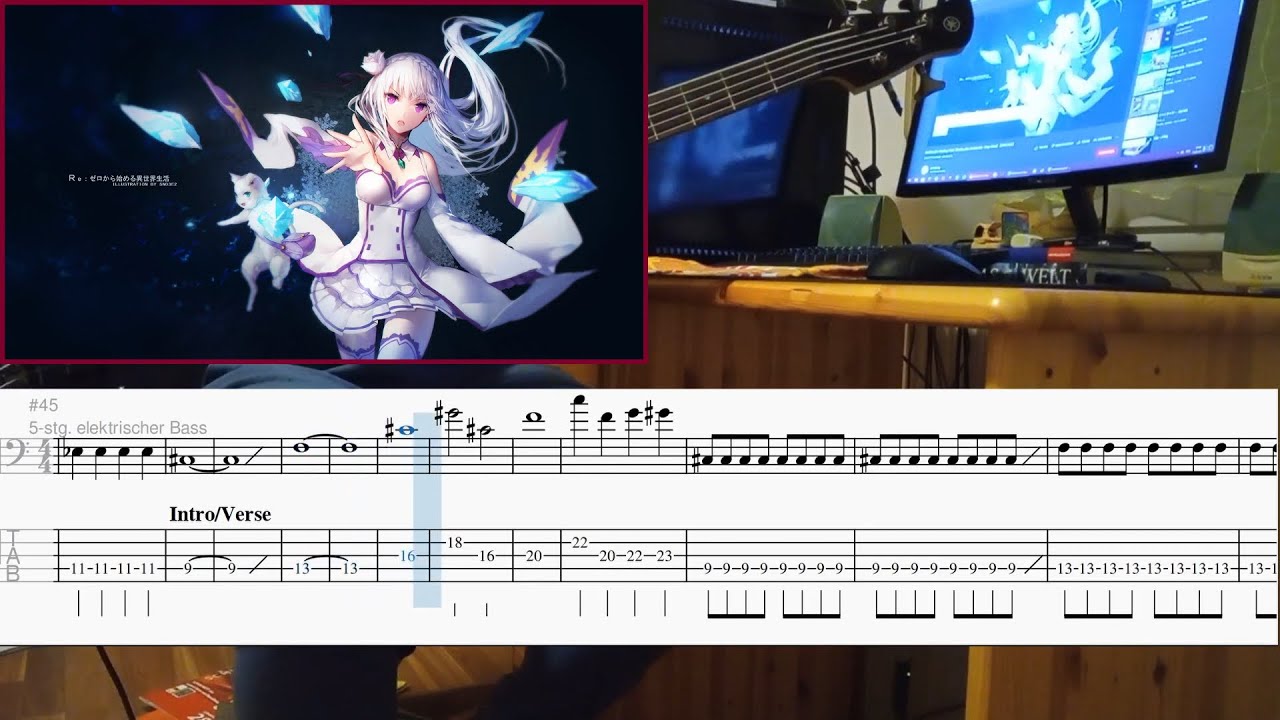 Stay Alive - Rie Takahashi [Re:Zero Ending/ED 2] (4 String Bass Cover with Tabs)