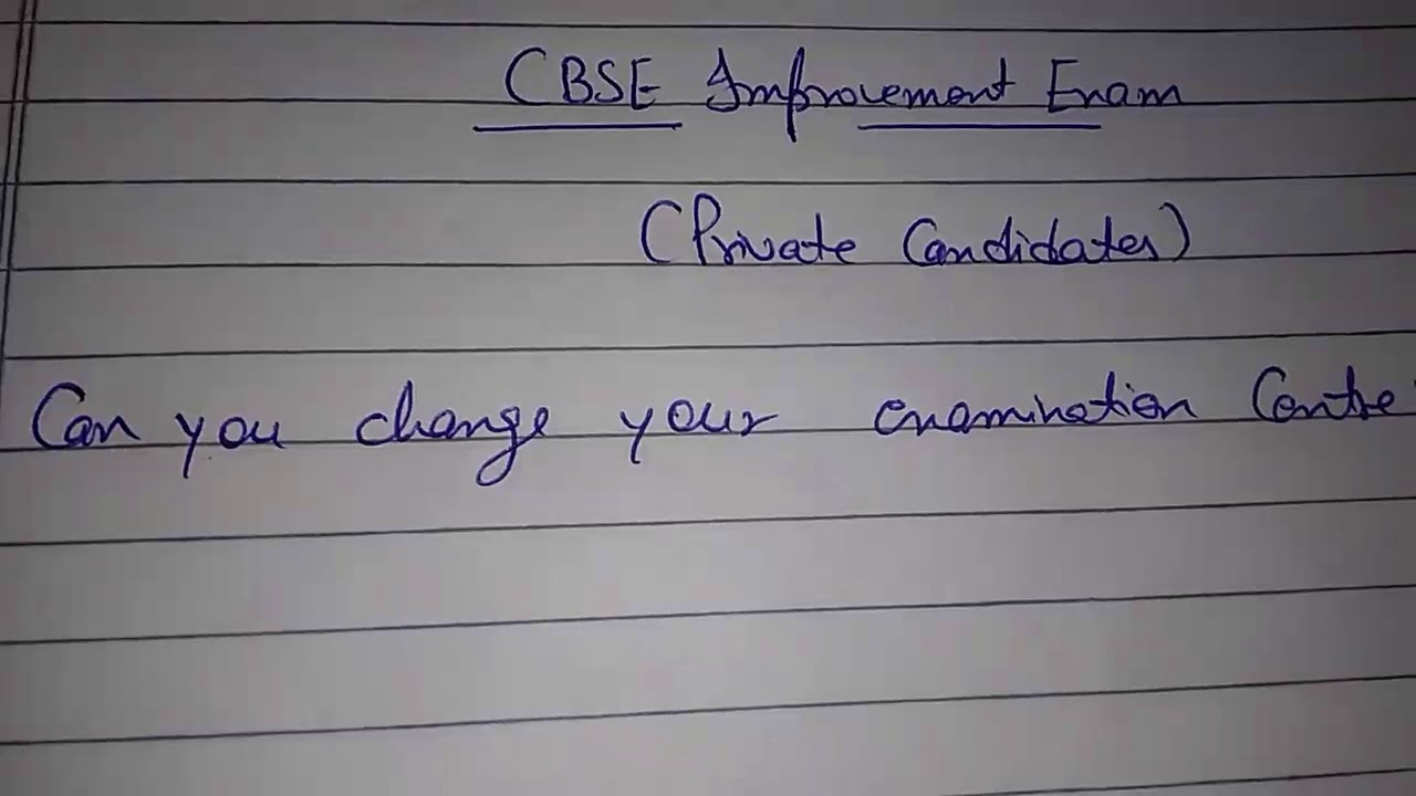 Can change your cbse exam center?? || cbse private candidate examination centre
