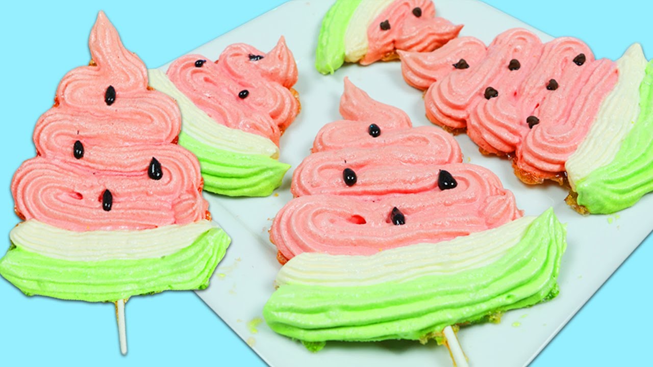 How to Make Delicious Watermelon Shape Meringue Cookies!