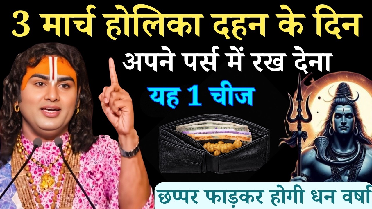 03 मार्च होलिका दहन के दिन अपने पर्स में रख दे यह 2 चीज | Aniruddhacharya Ji