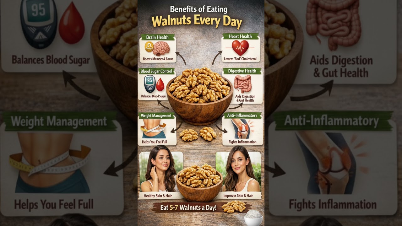 Eat Walnuts Daily & See the Magic! 🧠❤️ #healthylifestyle #healthydrinks #foodismedicine #healthy