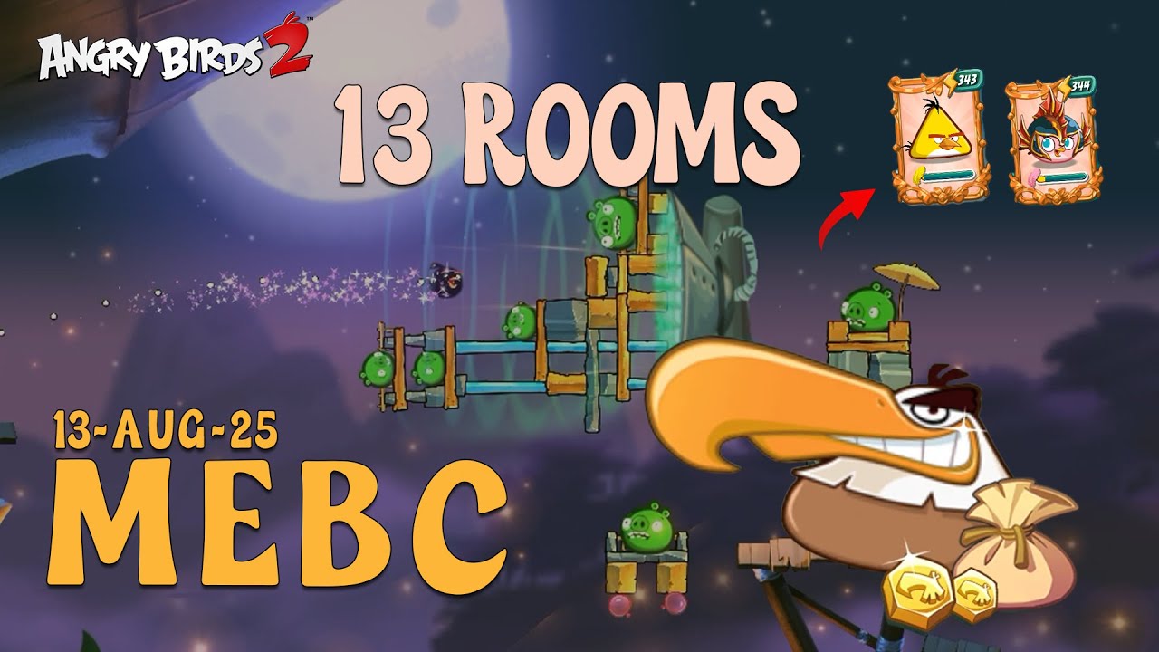 Angry Birds 2 Mighty Eagle Bootcamp – 13 Rooms (11 Strikes + 2 Birdies)