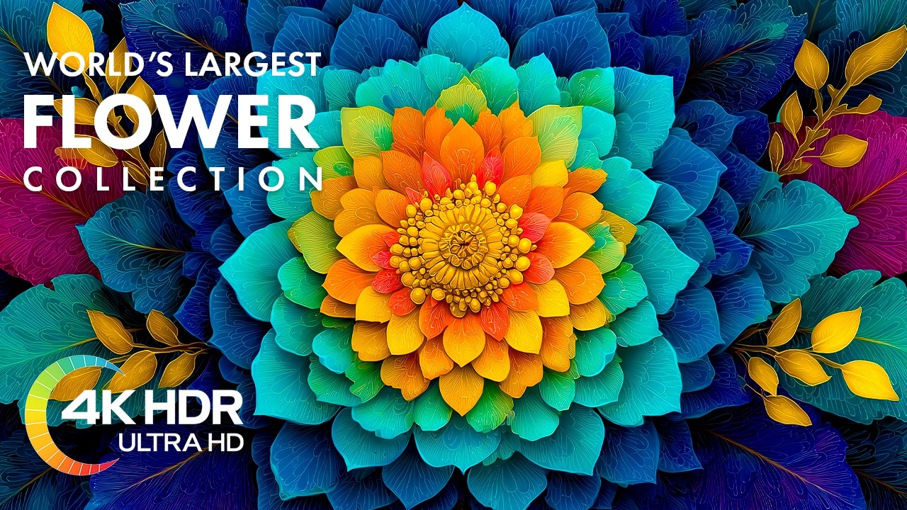 Magical Flowers Blooming Time lapse in 4K UHD with Relaxing Music