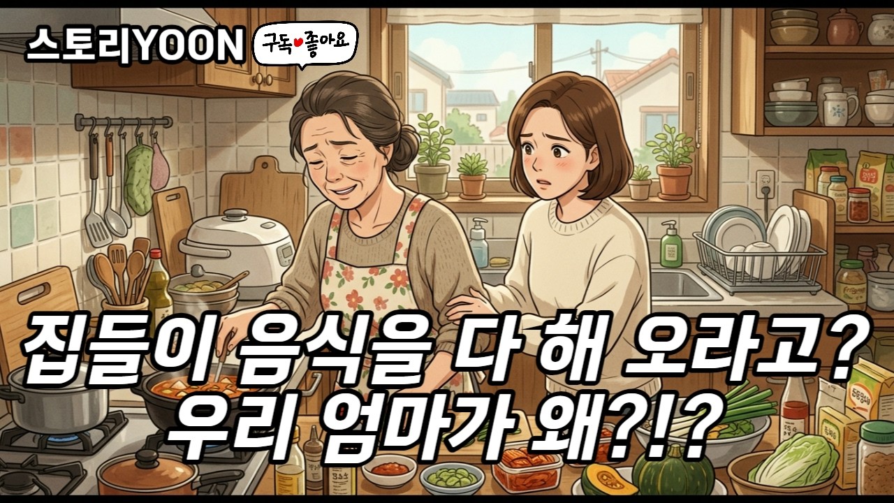 실화 시댁 집들이 음식 스무 명 분을 친정엄마에게 맡긴 남편, 알고 보니 처음부터 계획이었습니다