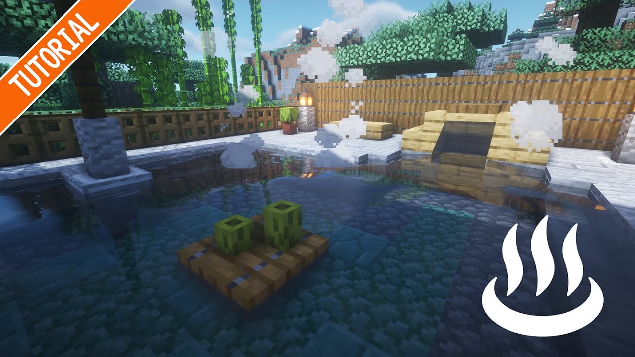 Minecraft Tutorial : Japanese Hot Spring | Onsen